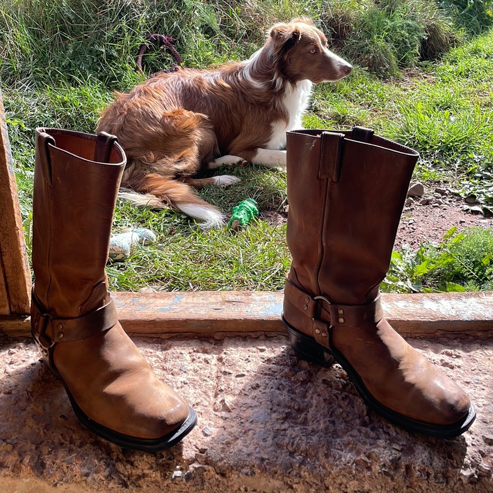 Bout let brown leather civil war cowboy western boots